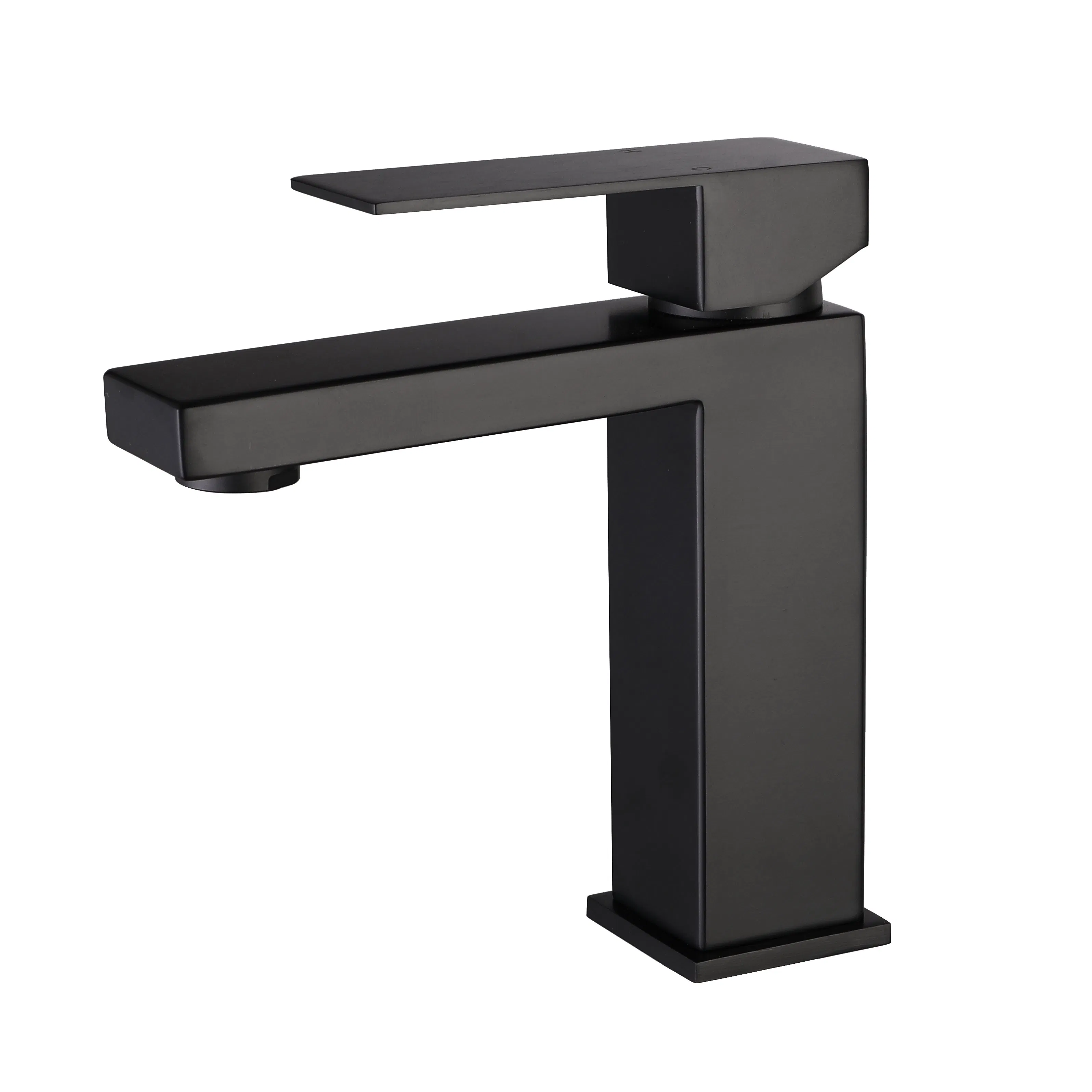Sanitary Ware Factory Stainless Steel 304 Black Square Bathroom Water Tap Basin Faucet