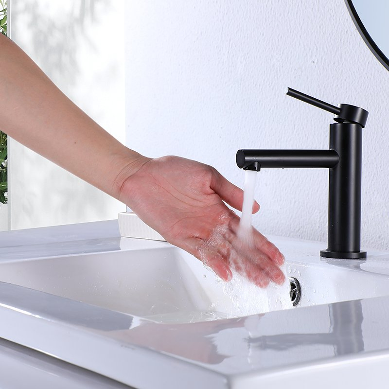 Brushed Gold Finished Hot and Cold Water Supply Tap Wall Mounted 2 Holes Brass Bathroom Faucet Mixer