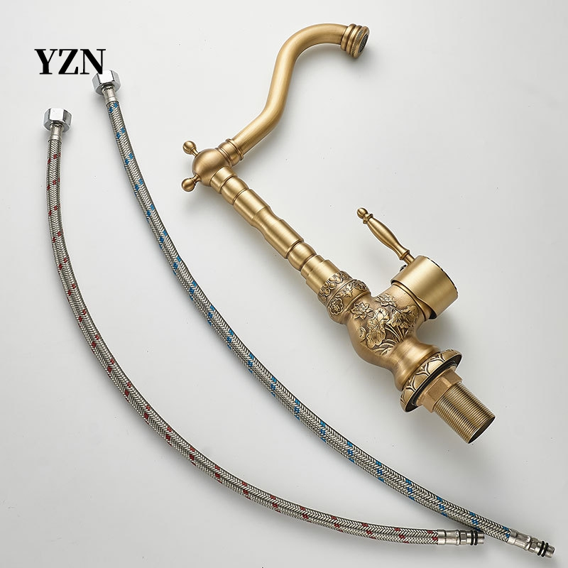 Vintage All-Copper Hot and Cold Bathroom Faucets