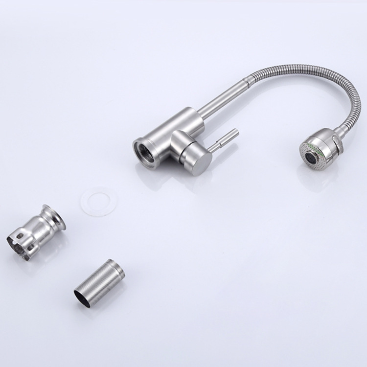 Wholesale Household Pull out Spring Kitchen Faucets, Hot and Cold Mixer Tap
