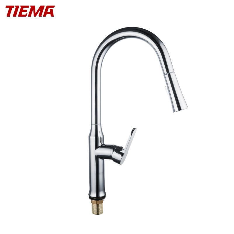 Tiema Single Lever Hot Cold Water Pull out Kitchen Faucet