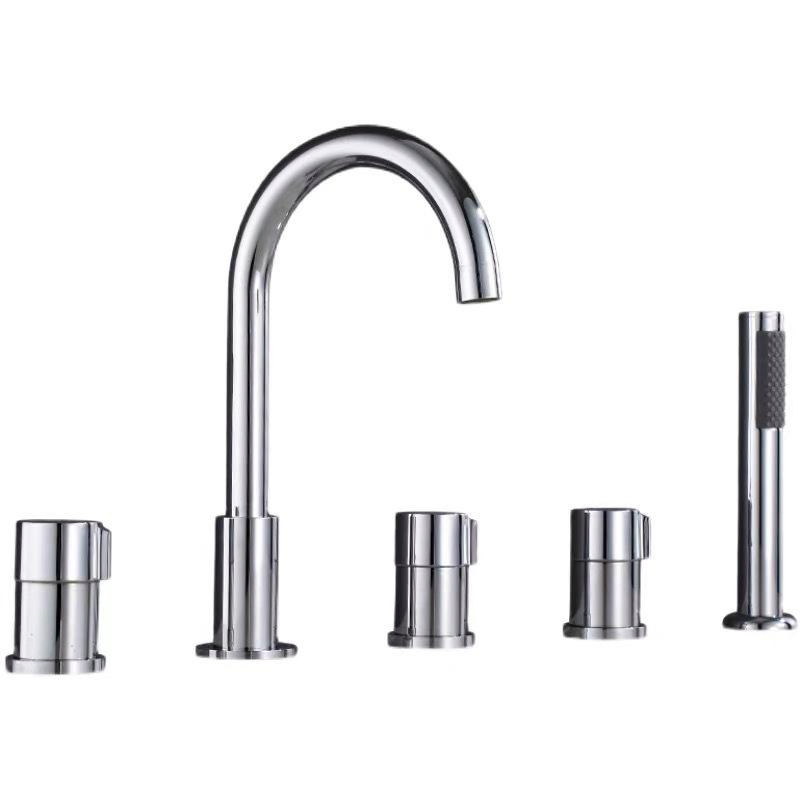 Luxury Five Hole Matte Black Factory Direct Supply Dual Handle Basin Faucet Wholesale Price Rotation Basin Faucets
