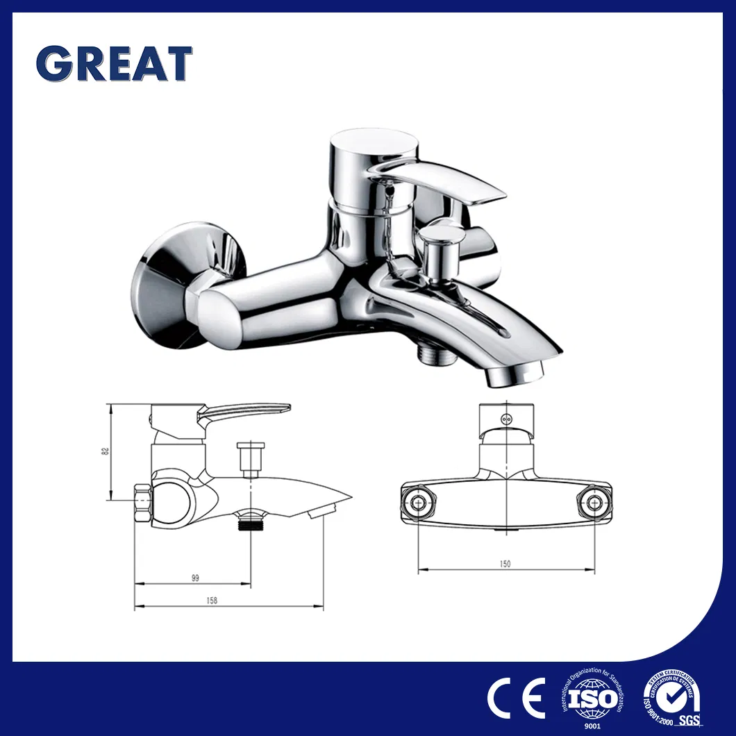 Great Bathroomfaucet Manufacturers OEM Customized Rain Shower Bathtub Faucets Gl35403A54 Chrome Single Lever Bath Faucet China Satin Gold Finish RV Bath Faucet