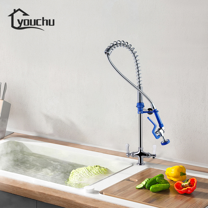 Yc5801zg-a Professional Industrial Stainless Steel Deck Mount Hot Cold Commercial Sink Kitchen Faucet