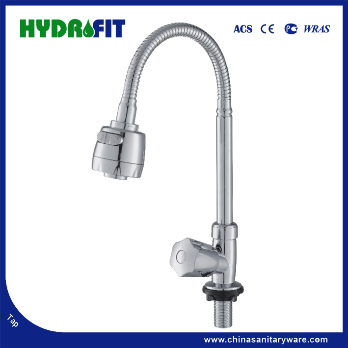 Factory Manufacture Plastic Chrome White Black Color Kitchen Sink Bathroom Basin Plastic Mixer Faucet Bibcock Cold Tap (FTP200-145A)
