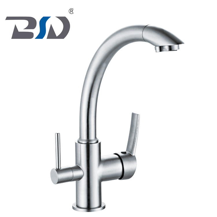 Brass Chrome Pure Drinking Water &amp; Cold Hot Water Kitchen Faucet