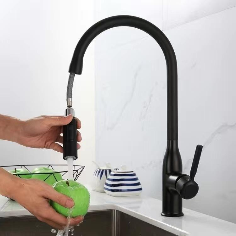 360 Swivel Stainless Steel Kitchen Faucet Kitchen Faucet with Pull-out Sprayer