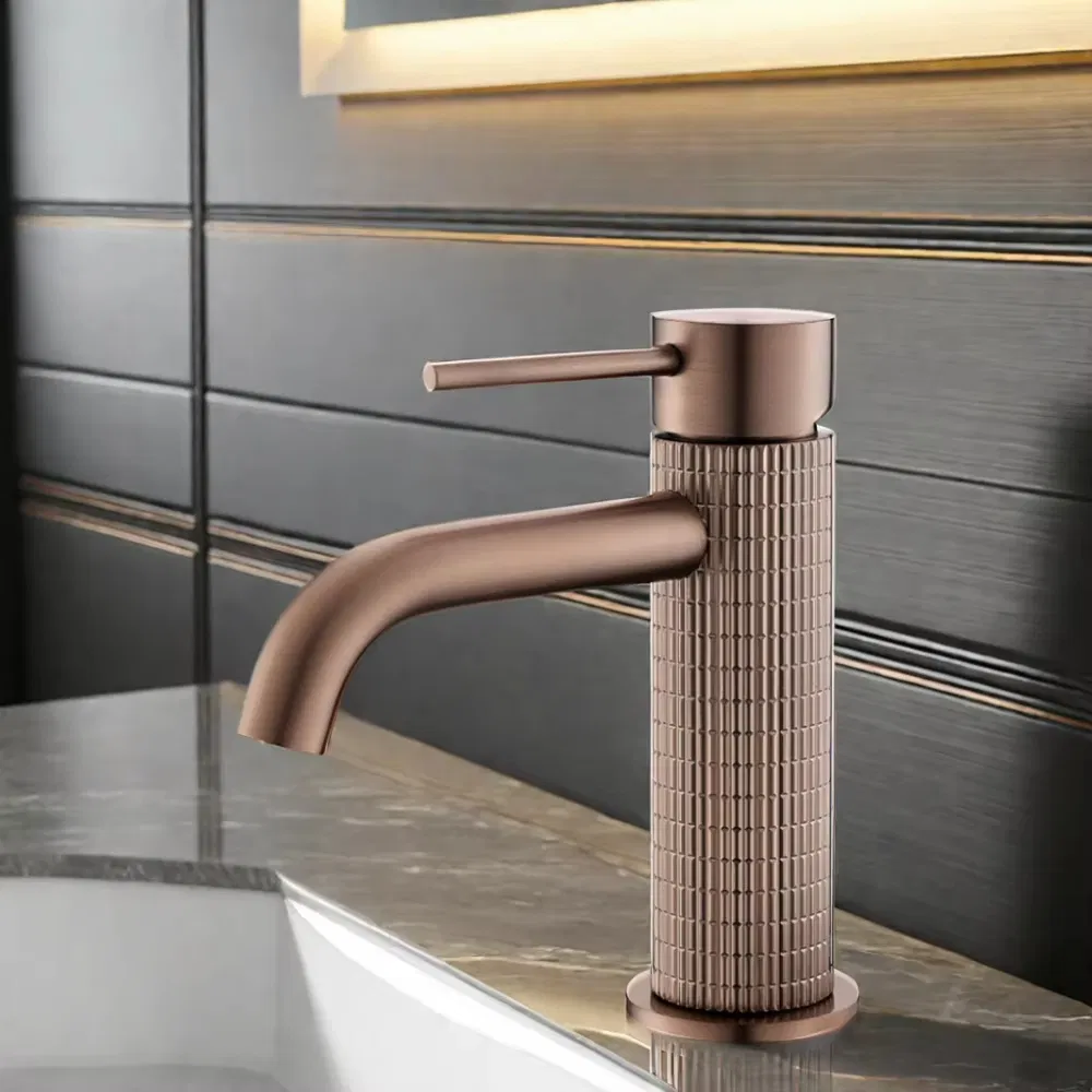 Single-Hole Deck Mounted Water Basin Faucet Mixer Taps Brushed Gold Finish Ceramic Bathroom Kitchen School Hospital