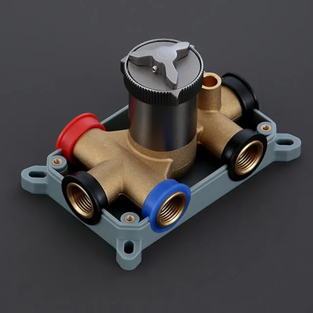 Chrome Square 3 Function Brass Body Shower Valve Mixer