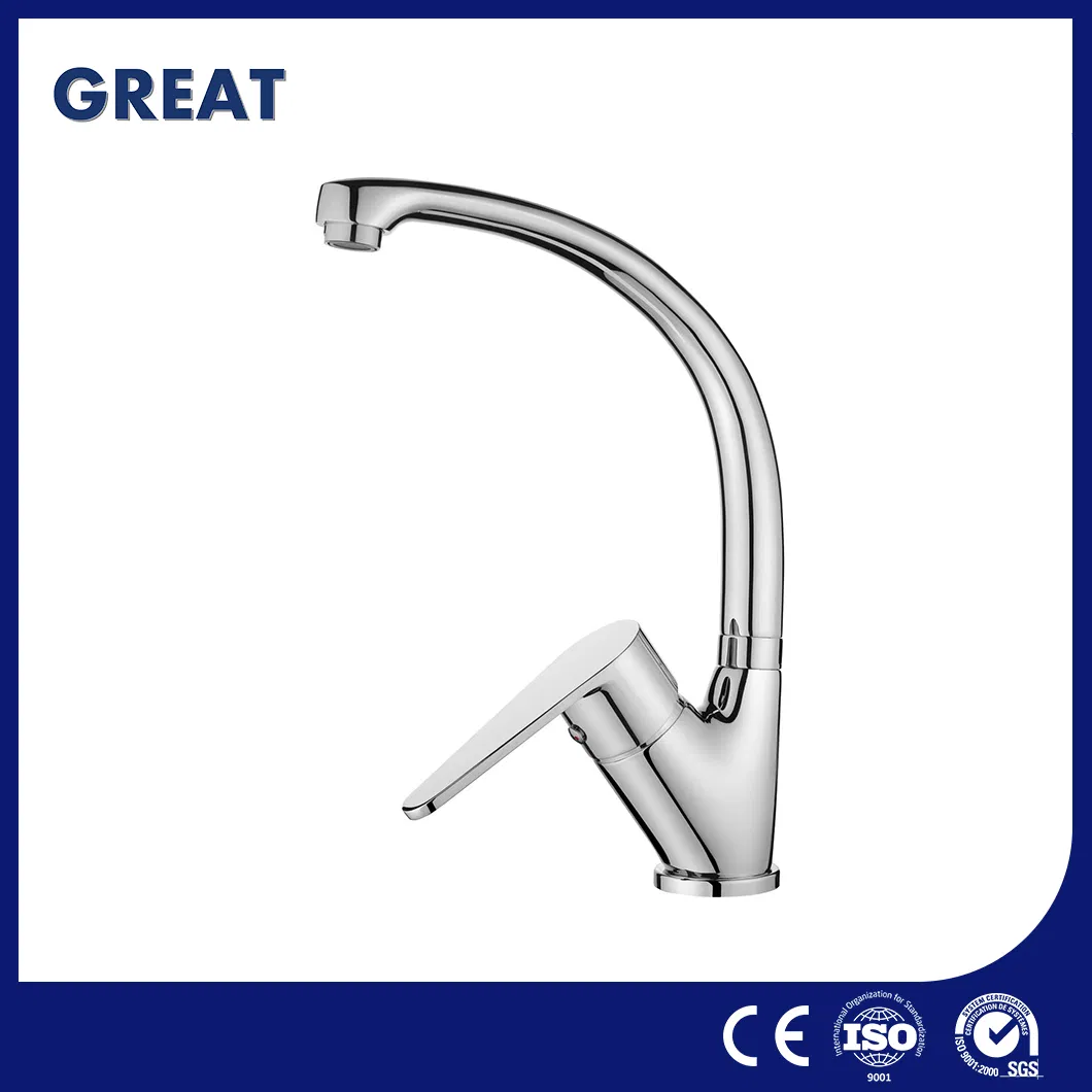Great Kitchen Faucet Factory High-Quality Industrial Kitchen Faucets Gl319A93 Chrome Deck-Mounted Kitchen Faucet Built China to Last Water Saving Kitchen Faucet