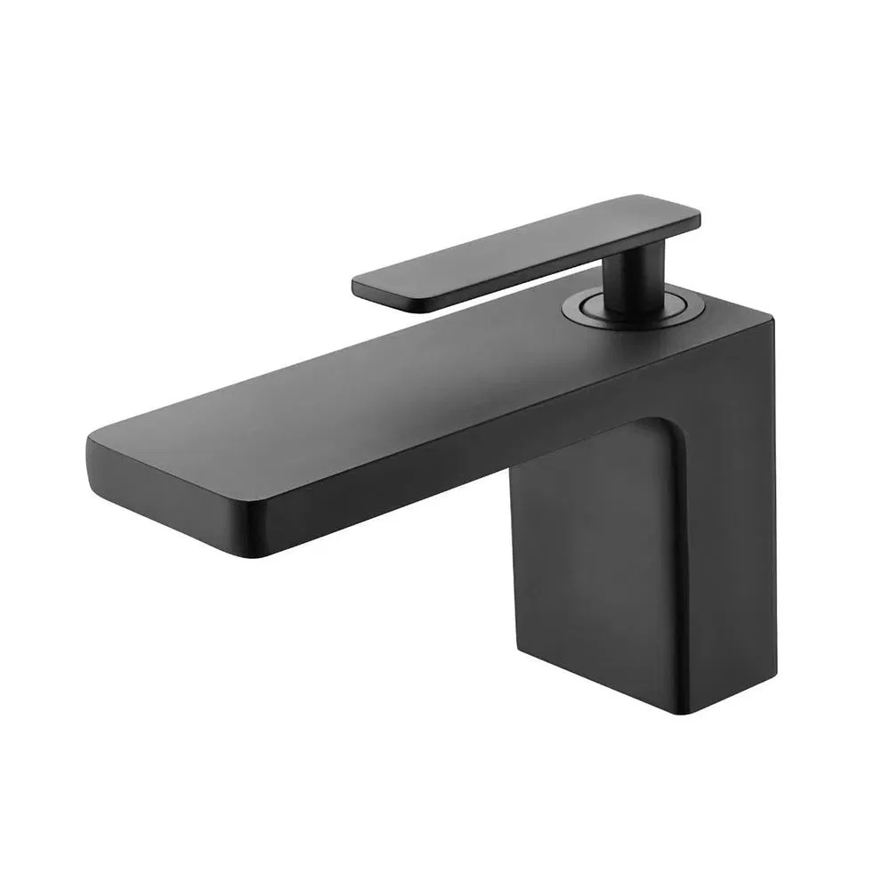 Modern Style Brushed Gold Finished Bathroom Deck Mounted Basin Sink Brass Basin Faucet