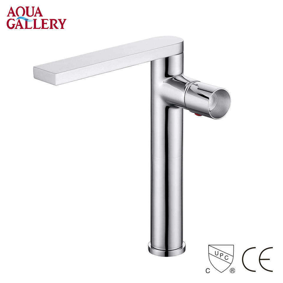 Single Hole New Design Long Neck Luxury Rose Gold Finished Basin Faucet