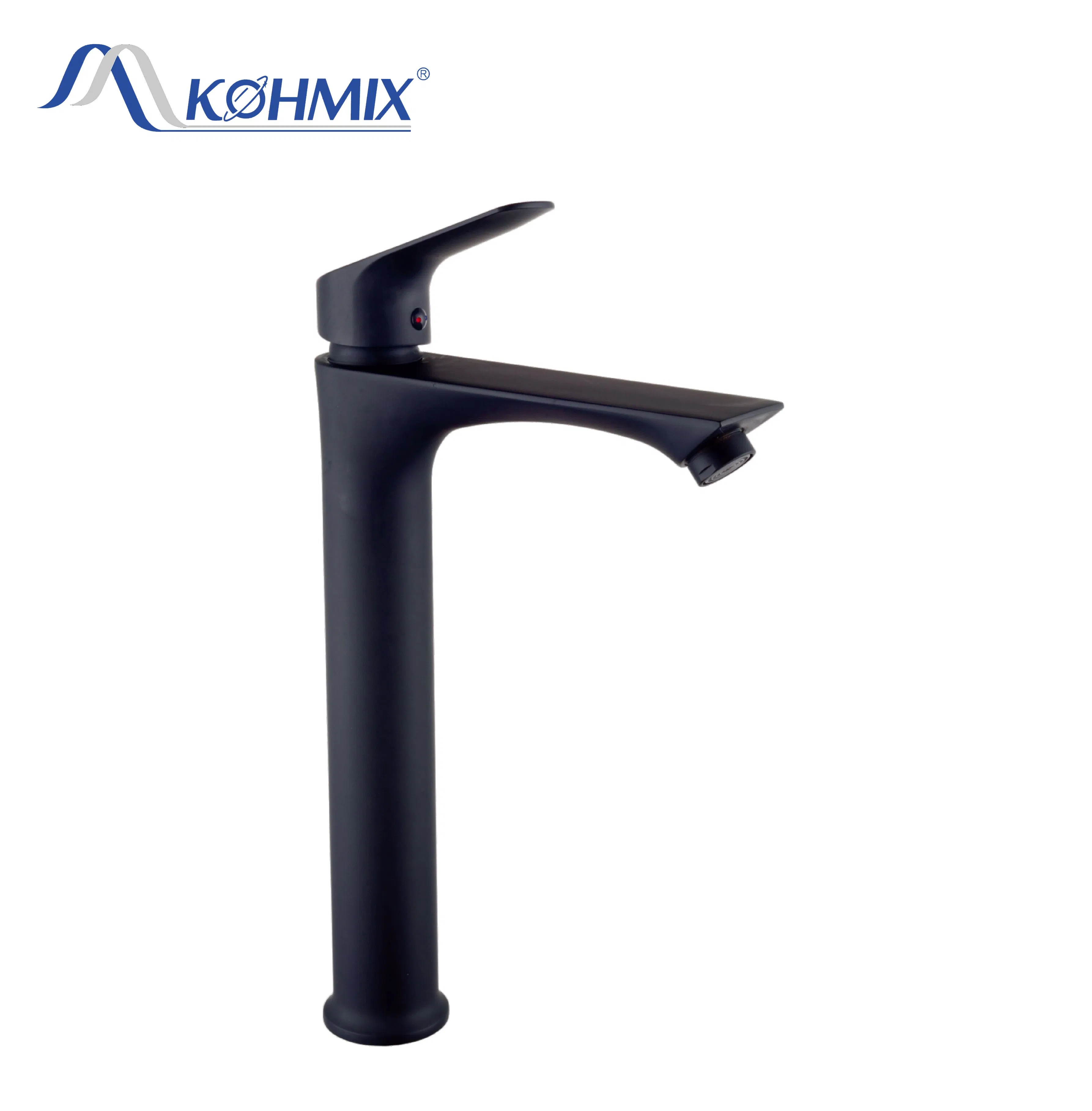 Kohmix Deck Mounted Bath Faucet Zinc Alloy Black Bathroom Basin Faucet