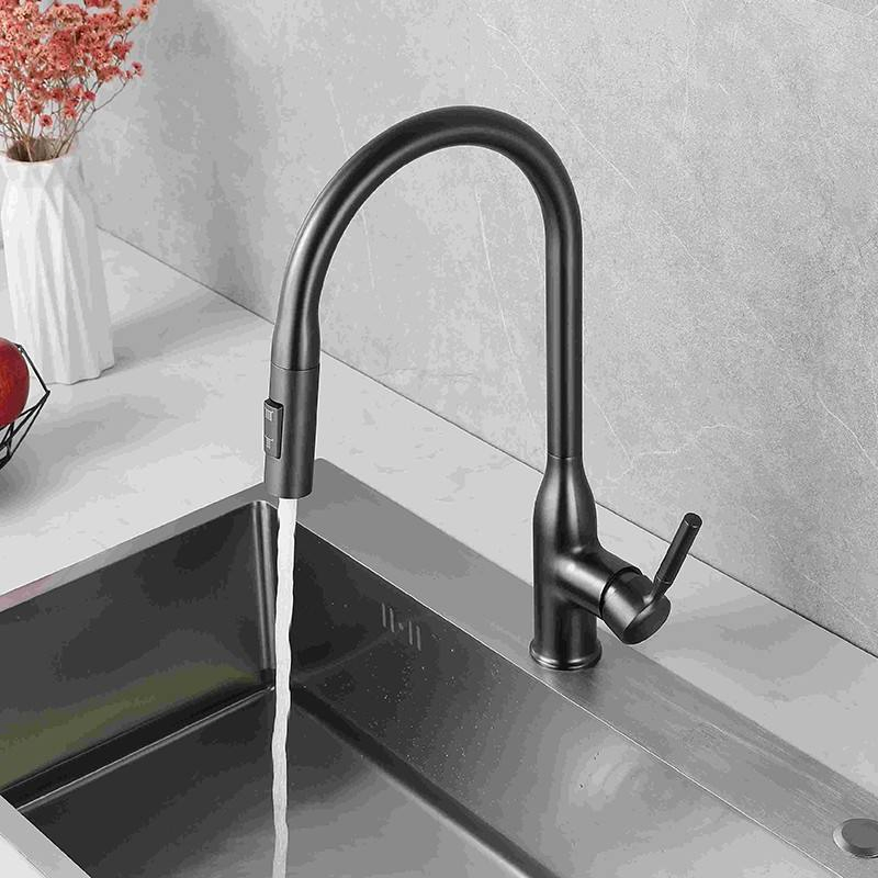 360 Swivel Stainless Steel Kitchen Faucet Kitchen Faucet with Pull-out Sprayer