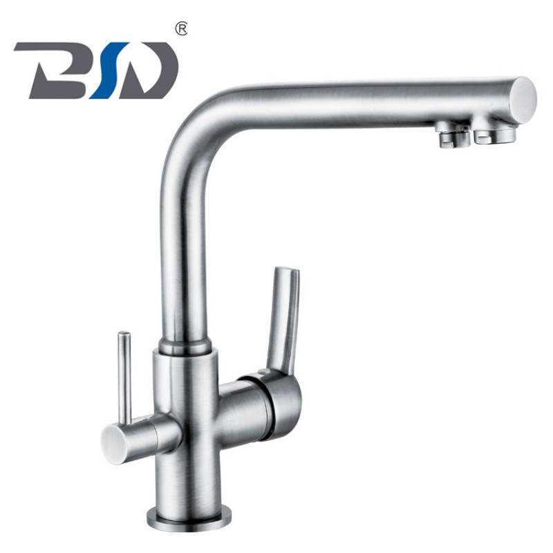 Brass Chrome Pure Drinking Water &amp; Cold Hot Water Kitchen Faucet