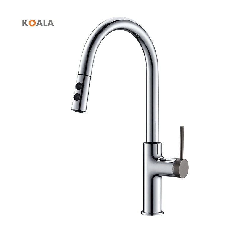 High Quality Single Handle Pull-Down Deck Mounted Kitchen Faucet Tap
