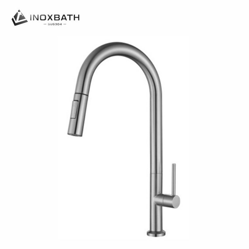 High-Quality Pull Down Stainless Steel Cold Kitchen Faucet with Drip-Free Function