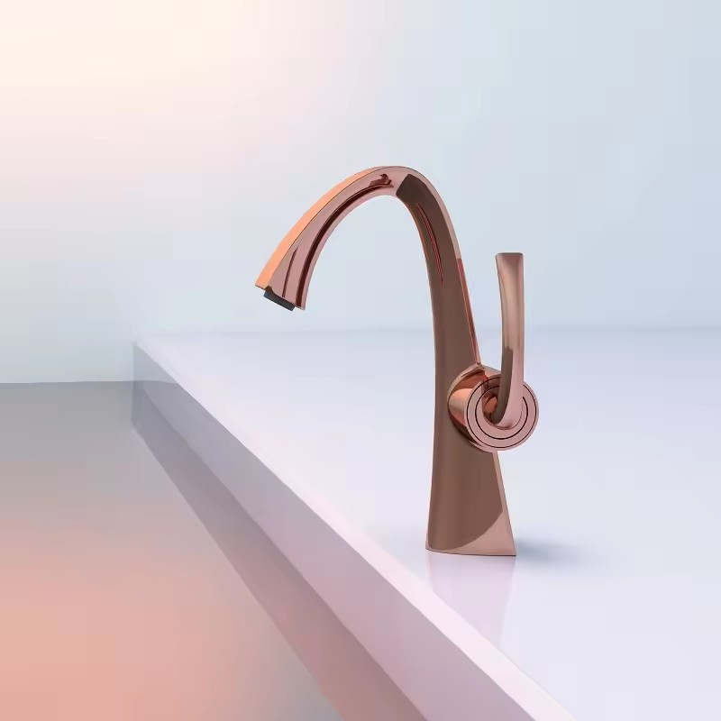 Elegant Rose Gold Bathroom Basin Faucet for Hotels