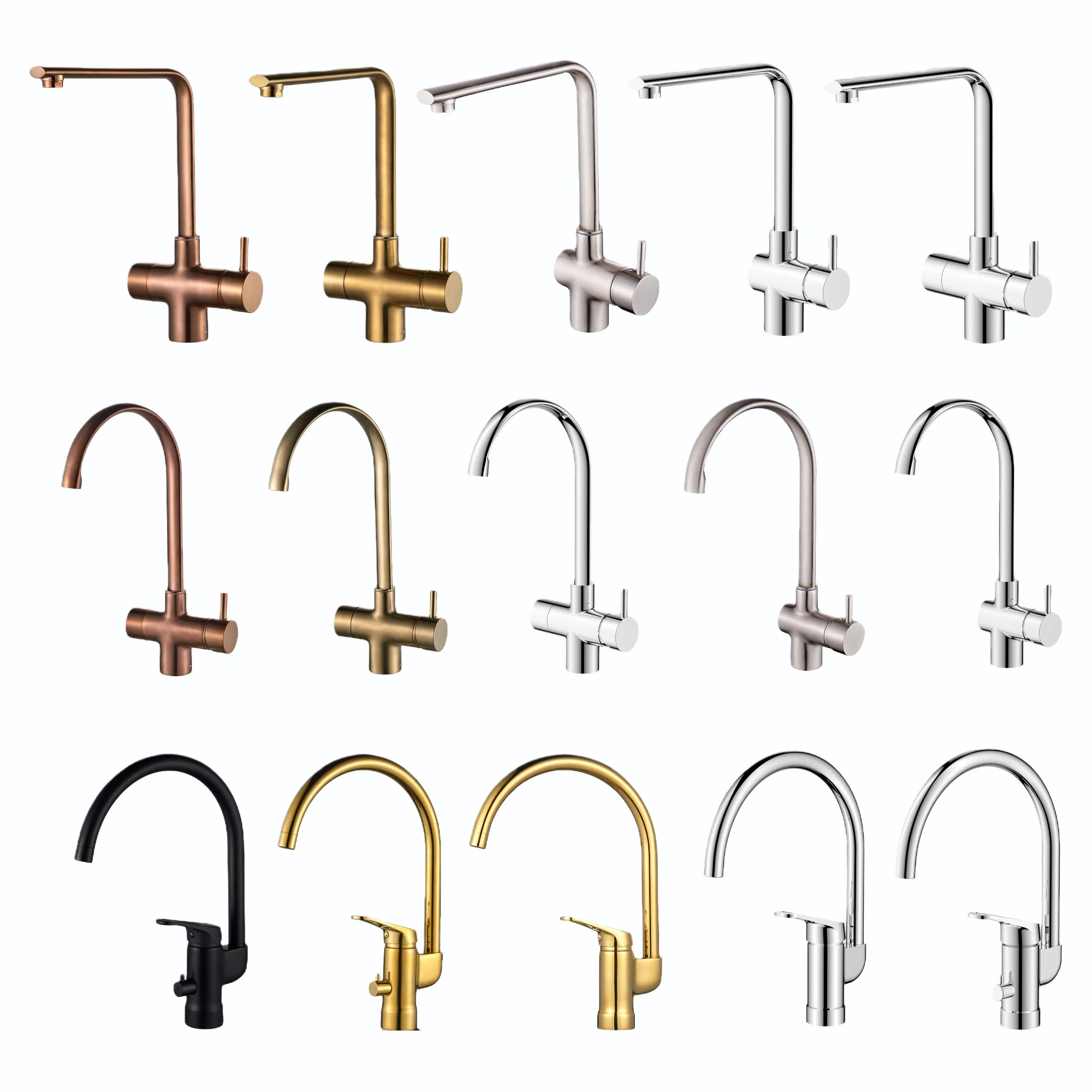 Durable Brass Single Hole Faucet 360 Swivel Spout Single Handle Kitchen Sink Mixer Water Tap