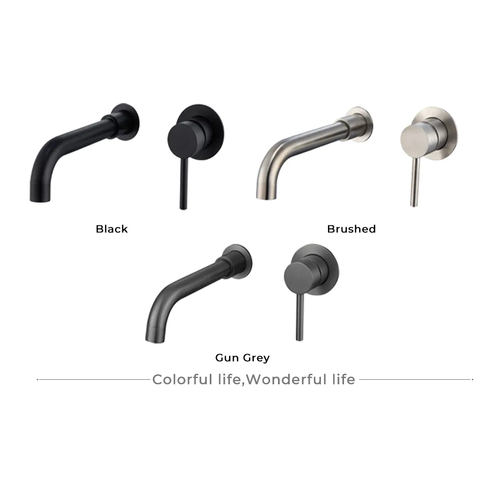 Sleek Matte Black SUS304 Concealed Basin Faucet for Modern Bathrooms