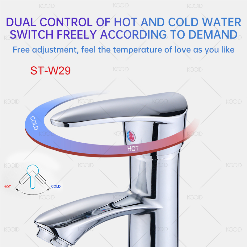 Chromed Zinc Alloy Handle Basin Tap for Wash Basin Sink Mixer