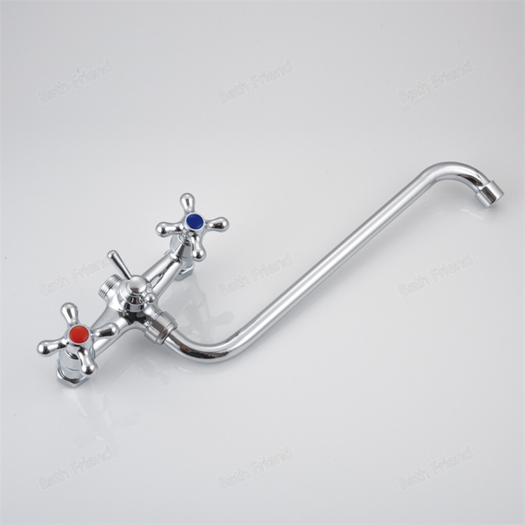 Zinc Bathroom Shower Mixer Tap Wall Hanging Long Bottom Spout Mixer Cold Hot Water Faucet