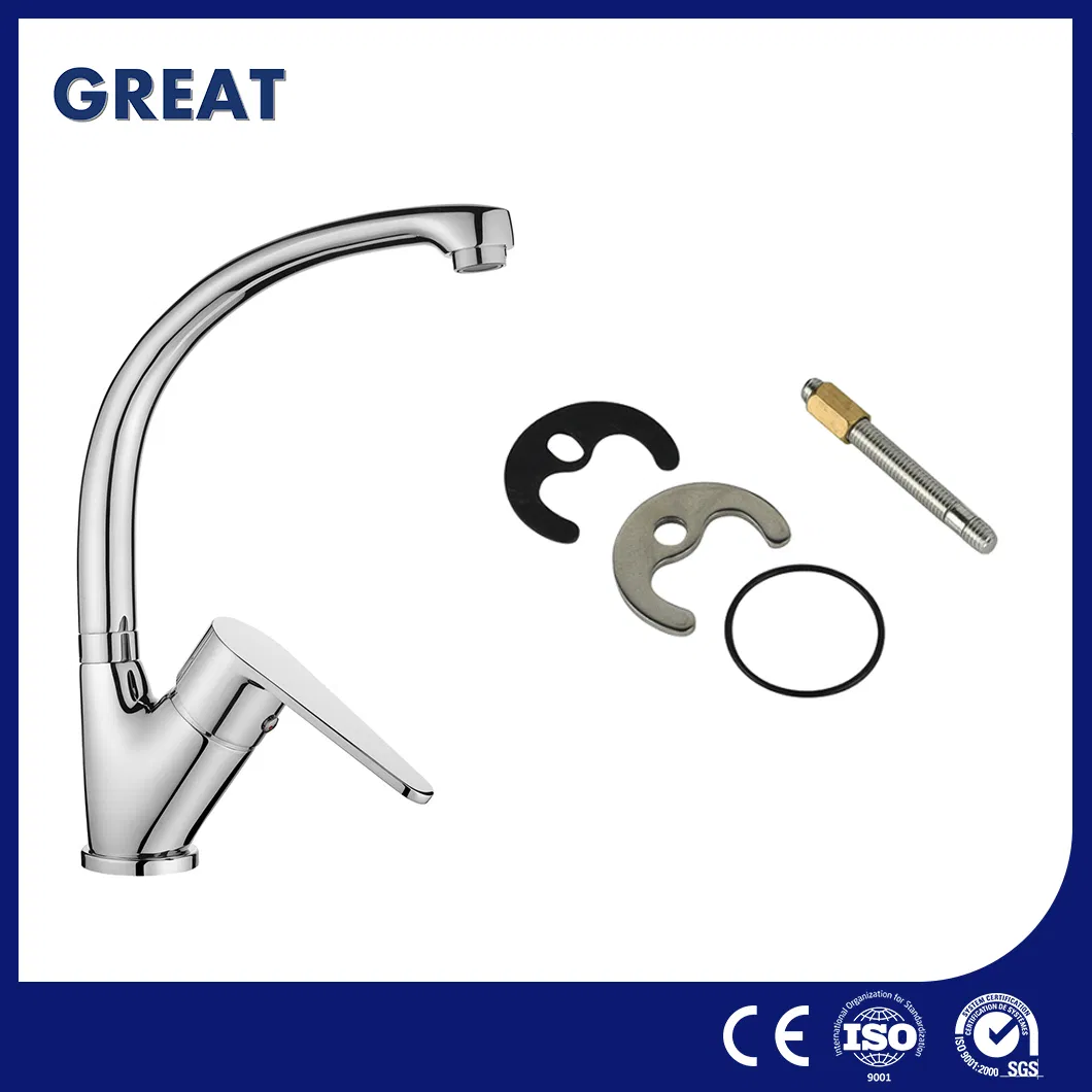 Great Kitchen Faucet Factory High-Quality Industrial Kitchen Faucets Gl319A93 Chrome Deck-Mounted Kitchen Faucet Built China to Last Water Saving Kitchen Faucet