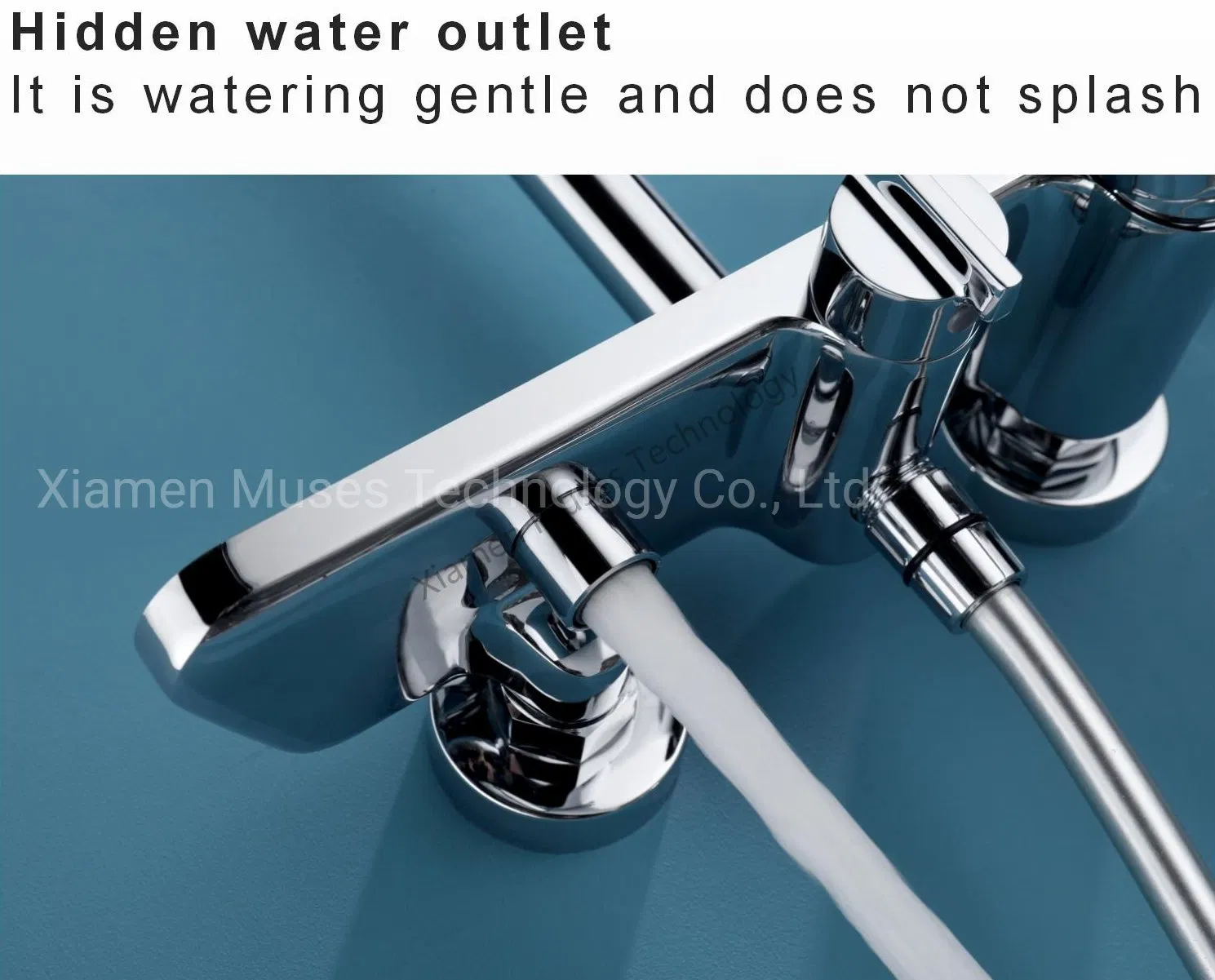 Single Handle Level Exposed Chrome Brass Bathroom Bath Bar Shower Panel Enclosure Shower Head Bathtub Faucet Mixer Set Shower Faucet with Hand Rain Shower.