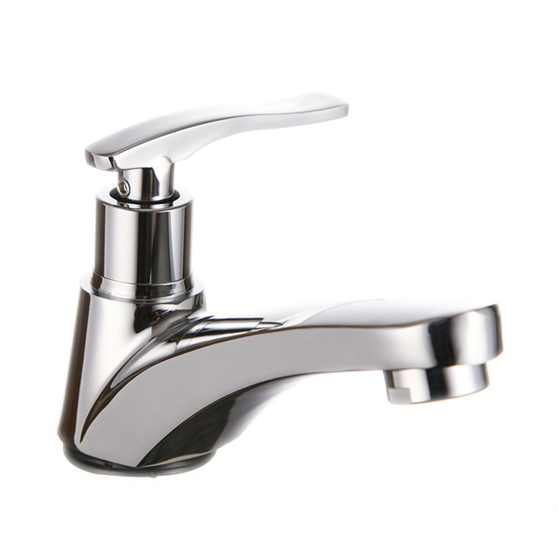Single Handle Cold Water Tap Chrome Plated Bathroom Zinc Alloy Basin Faucet