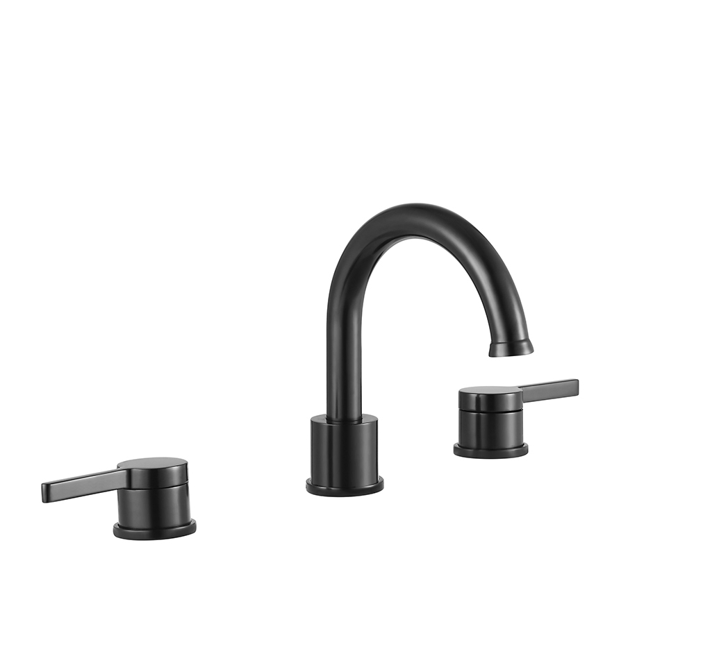 Saintary Ware Water Tap Shower Mixer Black Color Three Hole Bathroom Faucet