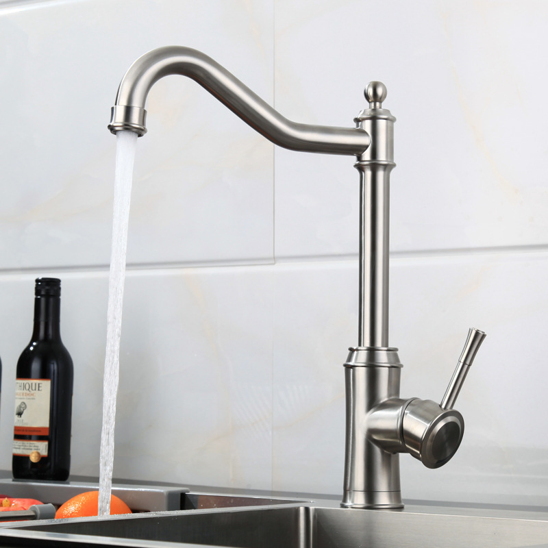 Kitchen Faucet Bridge with Side Sprayer Antique Gold Finished Faucet for Kitchen Sinks