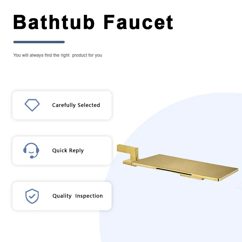 Proway Luxury Gold Color Finished Bathroom Mixer Bathtub Bathtub Faucet Set