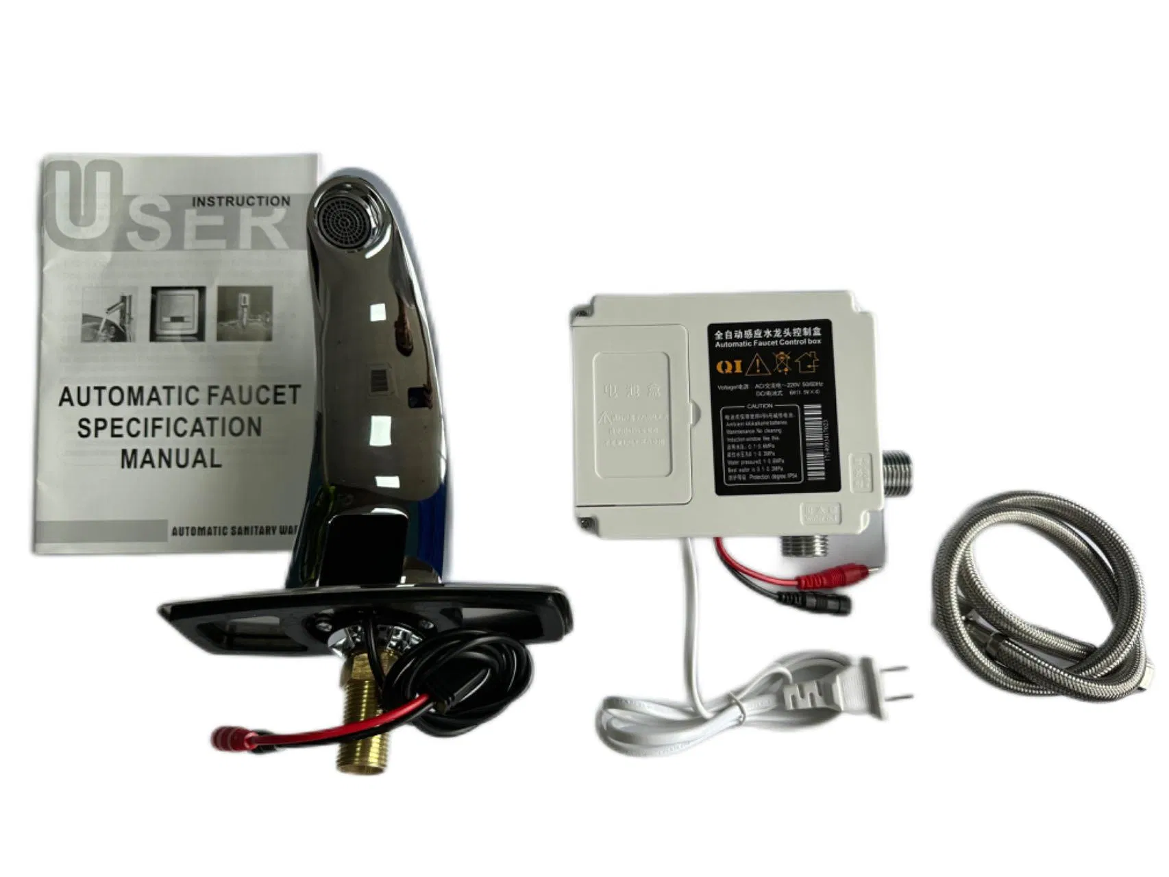 DC/AC Automatic Deck Mounted Water Tap Infrared Brass Polished Sensor Faucet