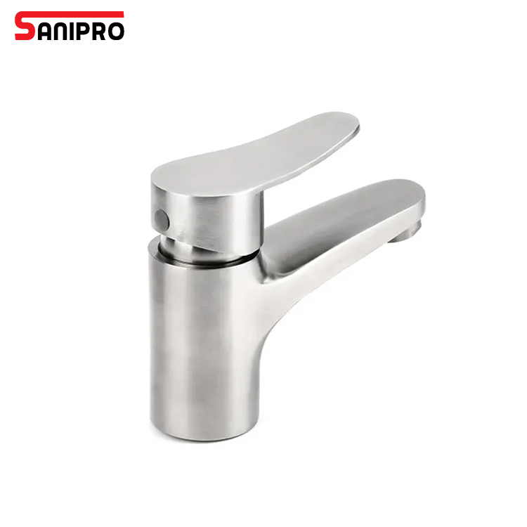 Sanipro 304 Stainless Steel Single Handle Sink Faucet Bathroom Waterfall Taps Cold and Hot Basin Mixer Water Tap