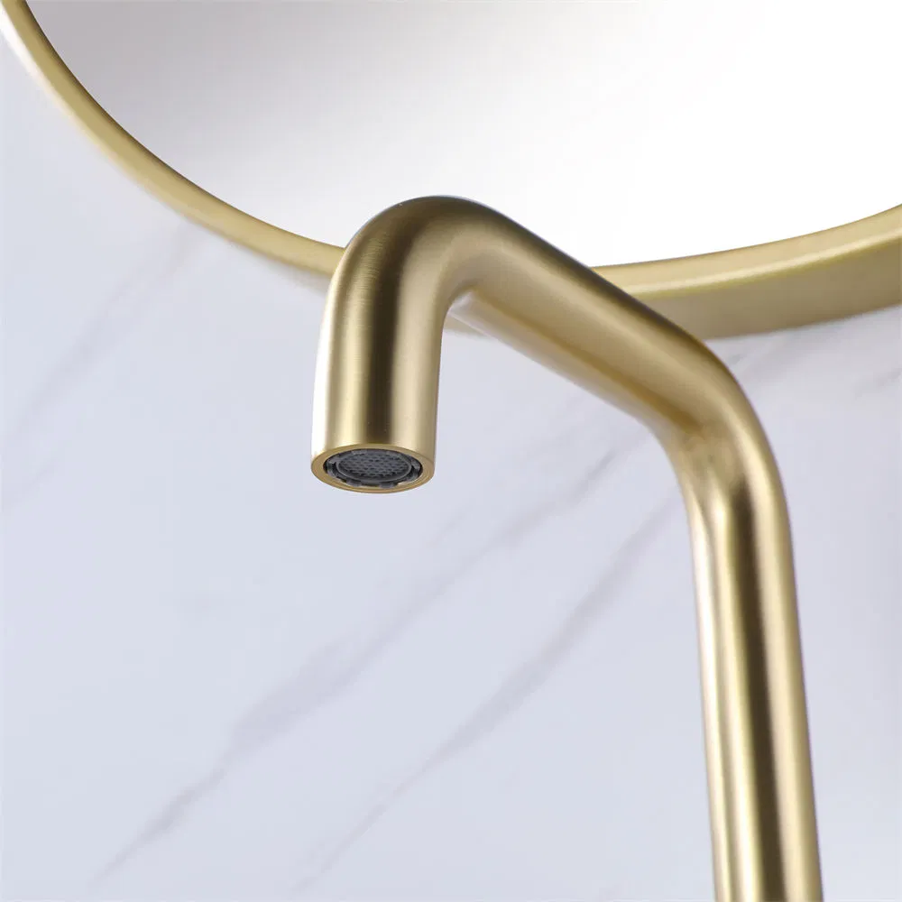 Elegant Brushed Gold Bathroom Faucet with Ceramic Cartridge