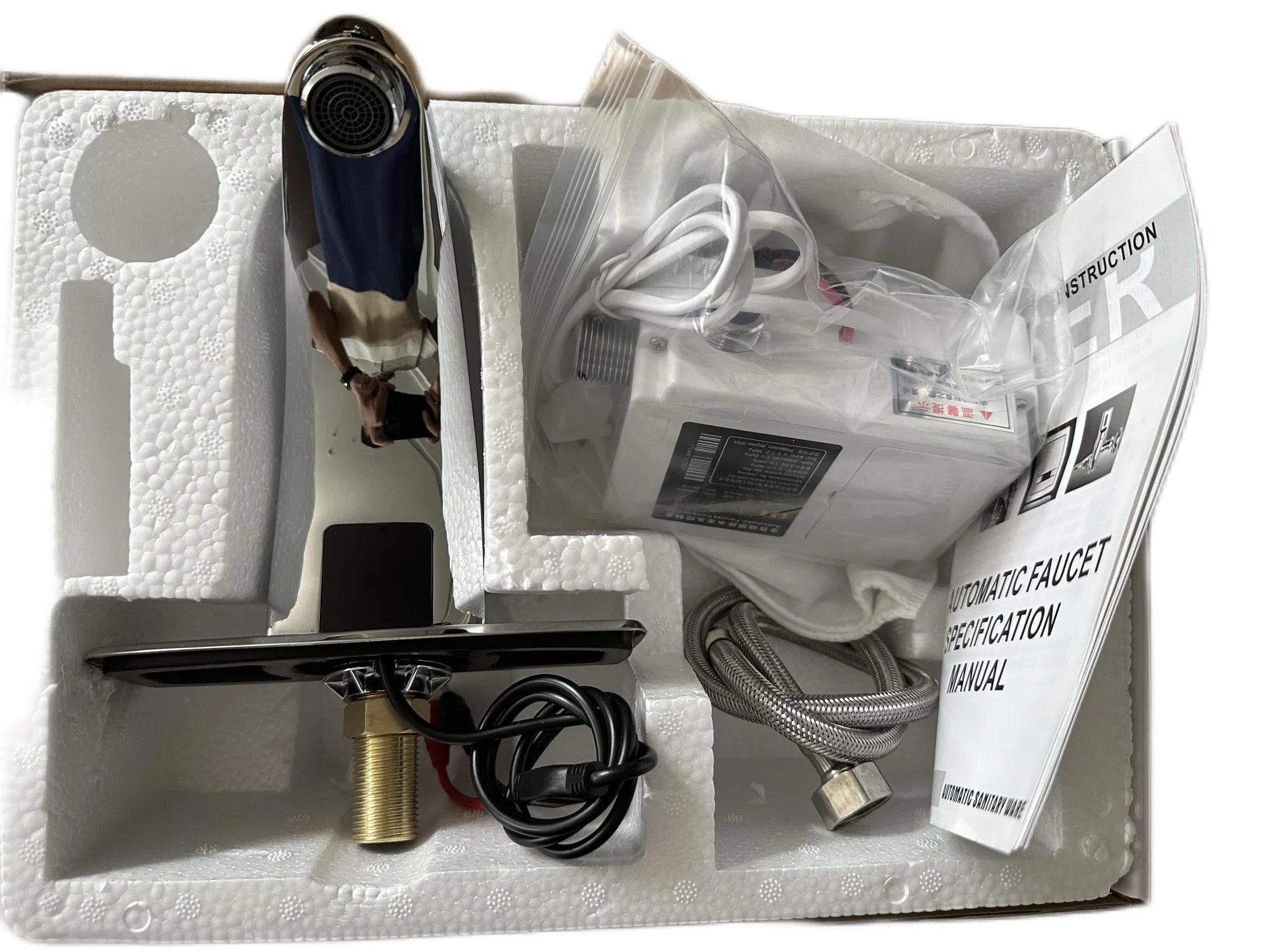 DC/AC Automatic Deck Mounted Water Tap Infrared Brass Polished Sensor Faucet