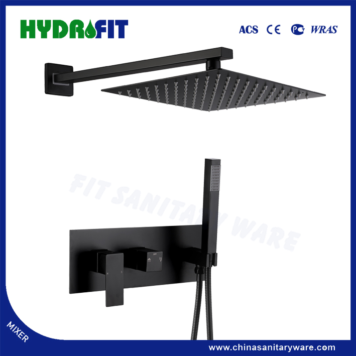 Sanitary Ware Factory Stainless Steel 304 Black Square Bathroom Water Tap Basin Faucet