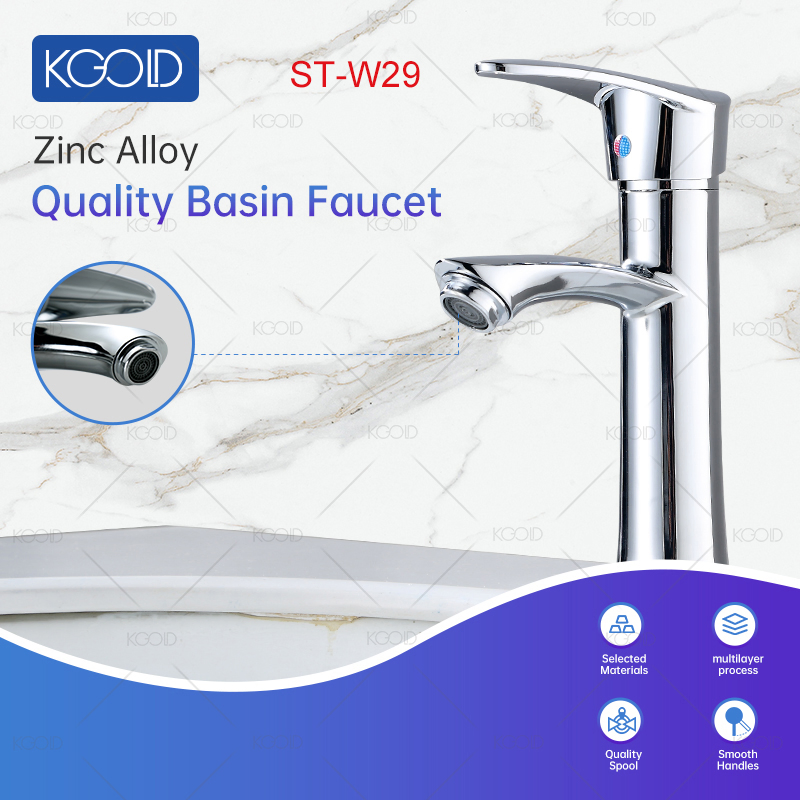 Chromed Zinc Alloy Handle Basin Tap for Wash Basin Sink Mixer