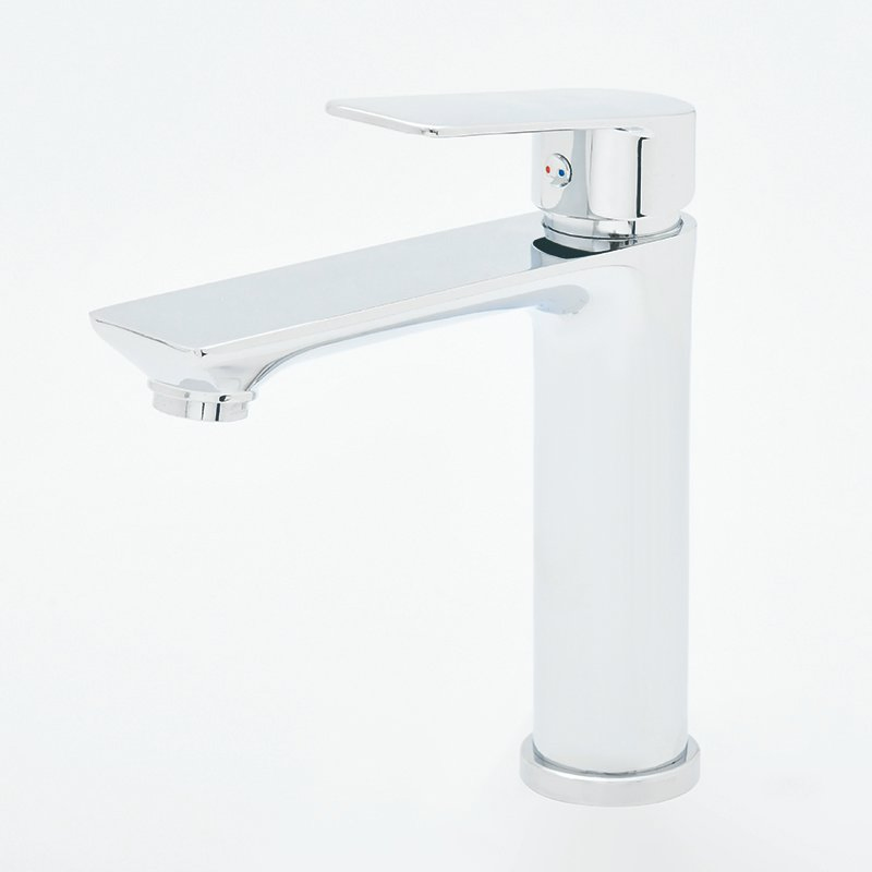 Sanipro High Quality Bathroom Sink Taps Deck Mounted Hot and Cold Mixer Water Tap 304 Stainless Steel Square Basin Faucet