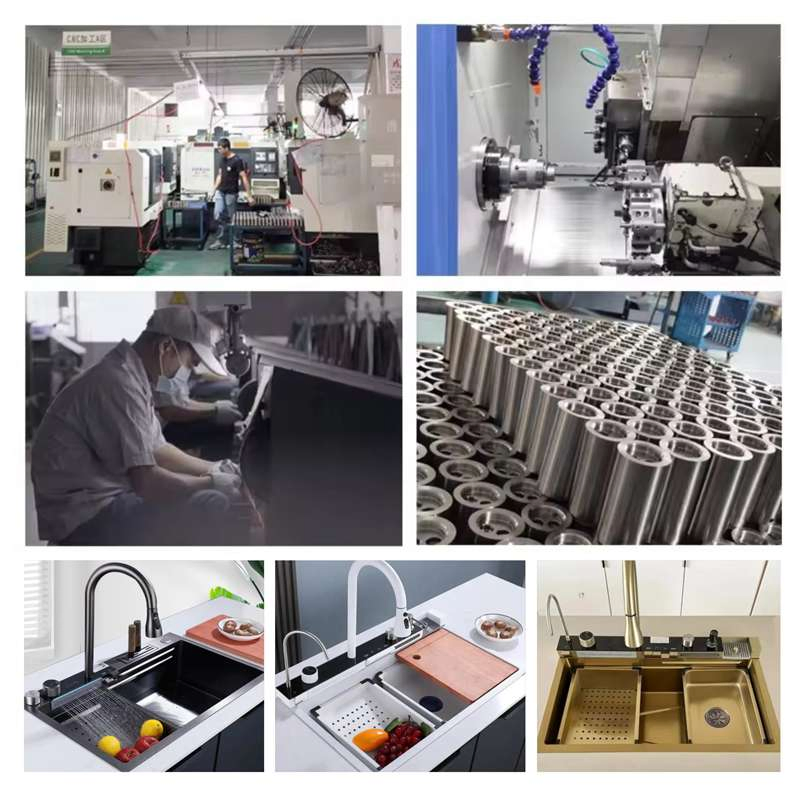 Factory High Quality Water Tap Basin Sink Faucet Stainless Steel Cold Hot Sink Single Lever 360 Rotating Kitchen Faucet with Pull out Sprayer Mixer