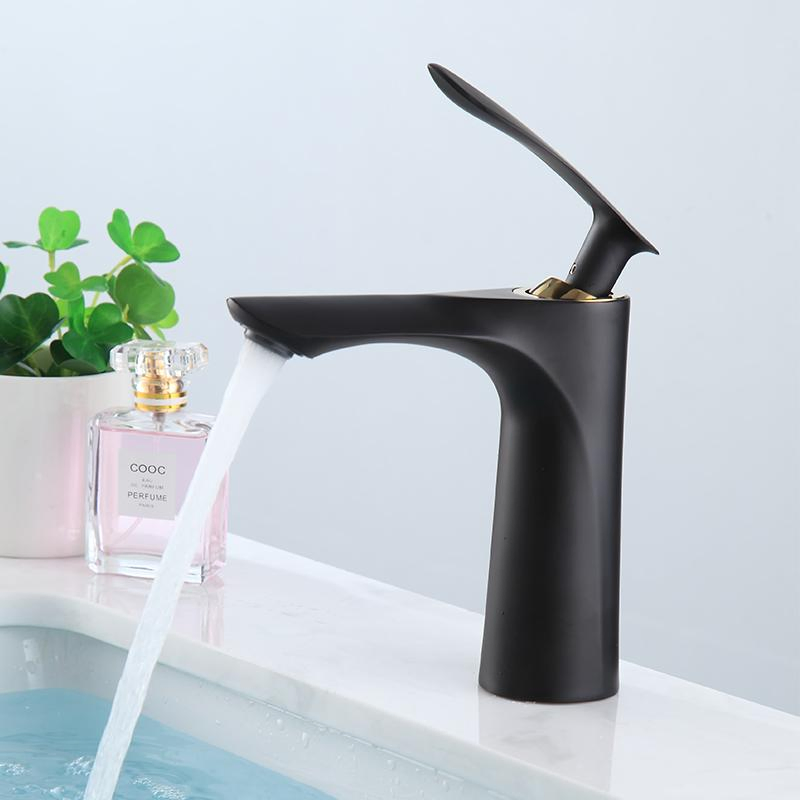 5 Year Warranty Luxury Style Gold Finish Brass Basin Faucet Cold and Hot Water Mixer Gold Finished Bathroom Faucets