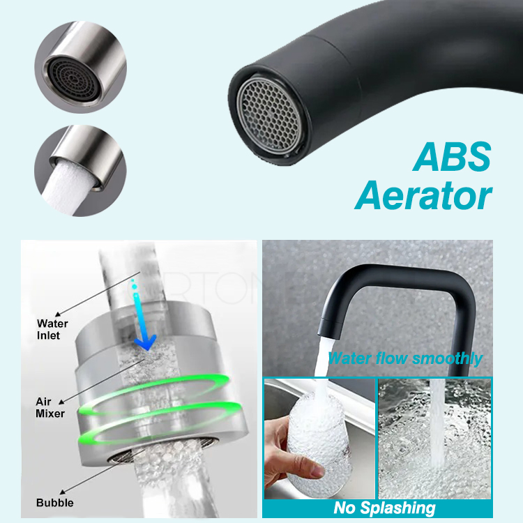 Ortonbath Faucet Junction Matte Black Kitchen Faucet Black, Kitchen Faucets with Pull Down Sprayer, Kitchen Sink Faucet, Faucet for Kitchen Sink