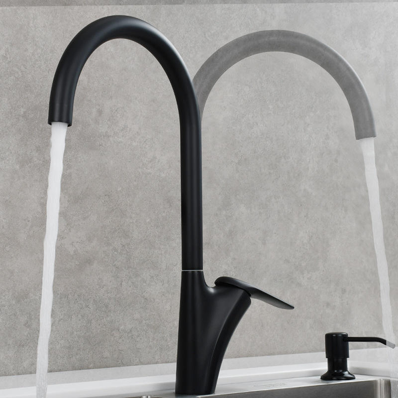 Matte Jet Black High-Arc Kitchen Faucet