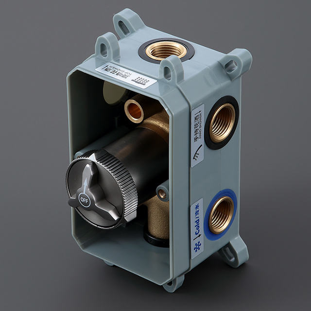 Chrome Square 3 Function Brass Body in Wall Hot and Cold Concealed Shower Diverter Valve Mixer Faucet