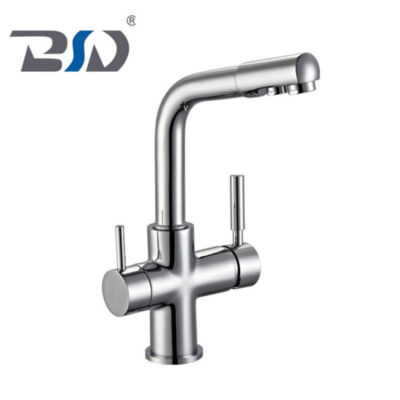 Brass Chrome Pure Drinking Water &amp; Cold Hot Water Kitchen Faucet