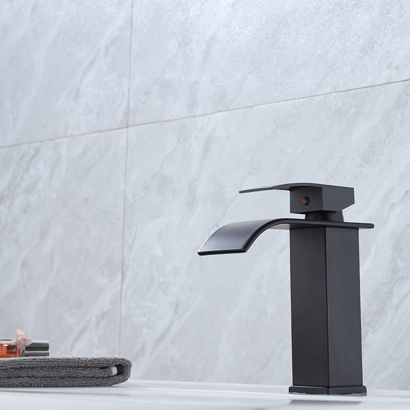 Chrome Hot and Cold Water Mixer Brass Taps Bathroom Waterfall Basin Faucet