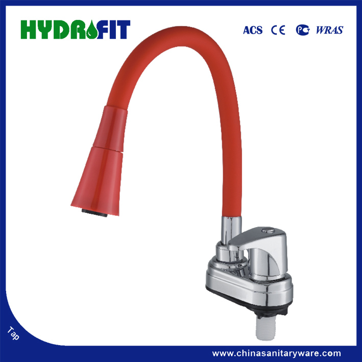 Factory Manufacture Plastic Chrome White Black Color Kitchen Sink Bathroom Basin Plastic Mixer Faucet Bibcock Cold Tap (FTP200-145A)