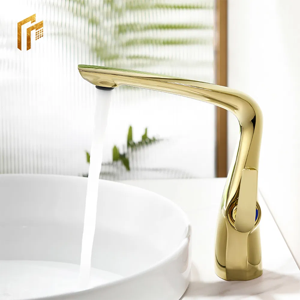 Factory Directly Price 2025 CE Bathroom Single Hole Single Handle Brushed Gold Brass Lavatory Bathroom Basin Water Sink Mixer Sanitary Ware Faucet Tap