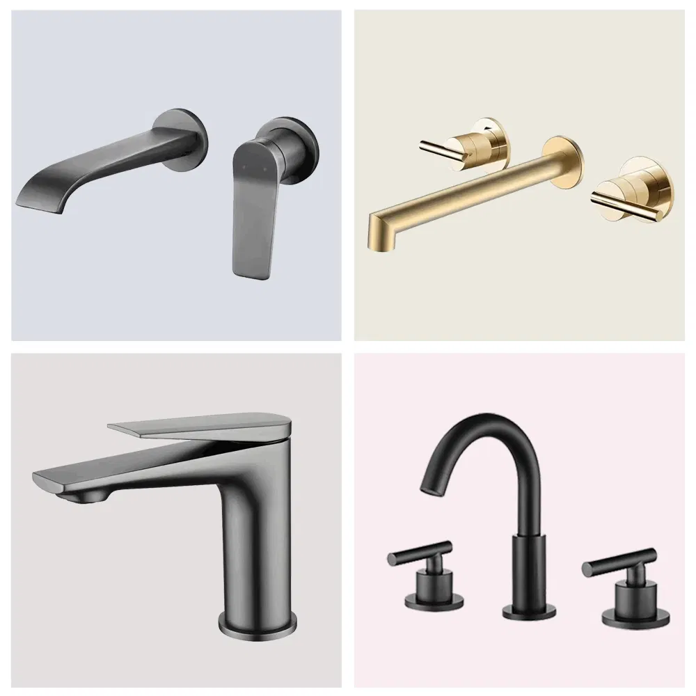 Sanitary Ware Single Hole Modern Brushed Gold Waterfall Bathroom Wash Basin Water Sink Mixer Taps Washing Brass Faucet