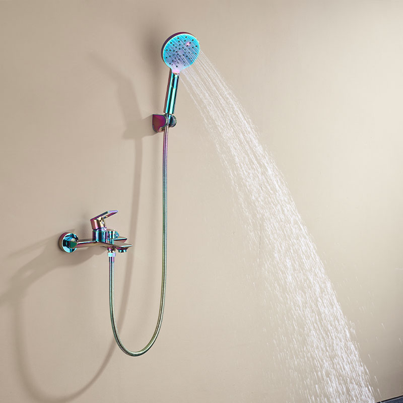 Bathroom Appliances Chrome/Black Thermostatic Bathtub Faucet Set with Honeycomb Bubble Nozzle